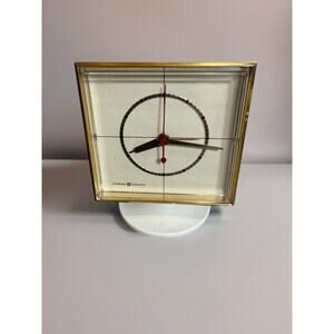 Vintage MCM General Electric Alarm Clock Tulip Pedestal Base Tested Atomic RETRO